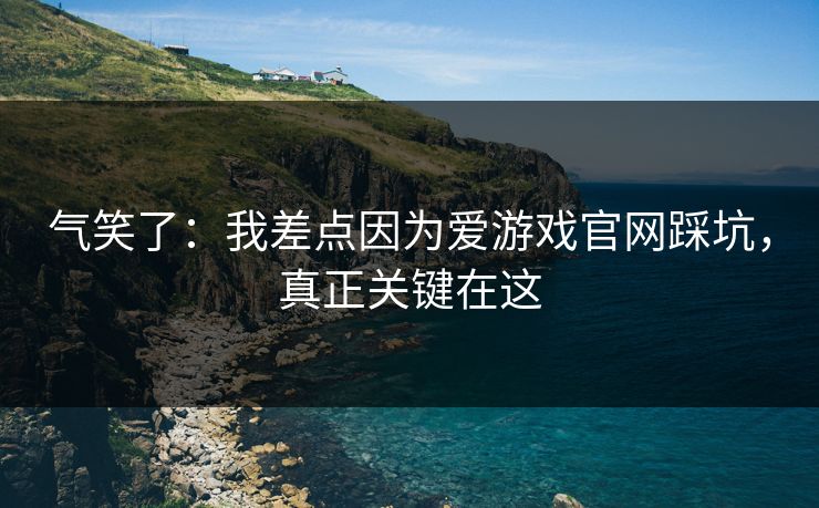 气笑了：我差点因为爱游戏官网踩坑，真正关键在这