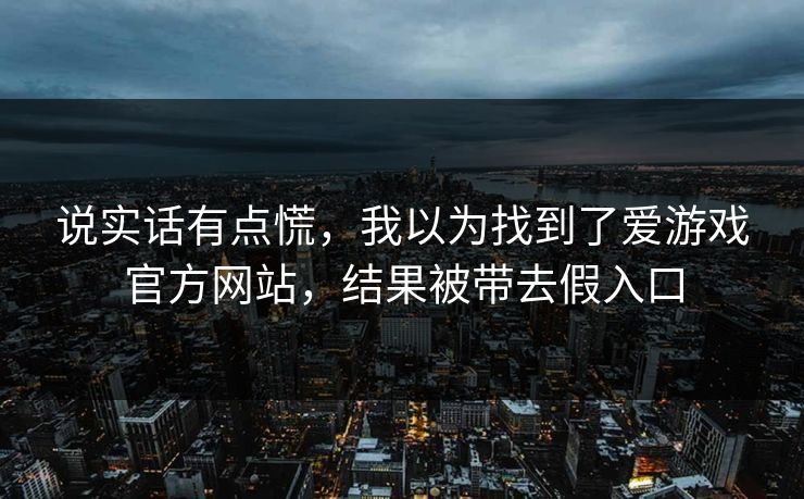 说实话有点慌，我以为找到了爱游戏官方网站，结果被带去假入口